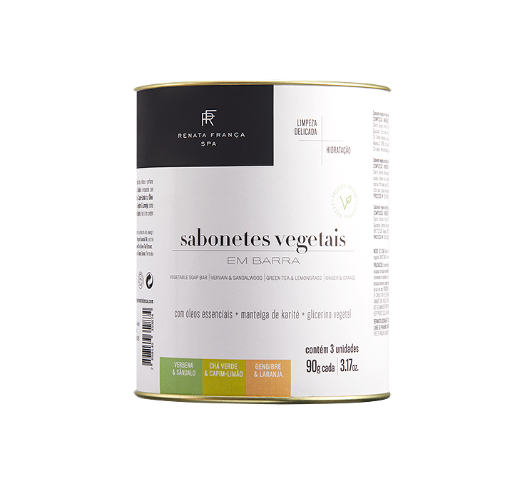 SABONETES VEGETAIS EM BARRA LATA 270g